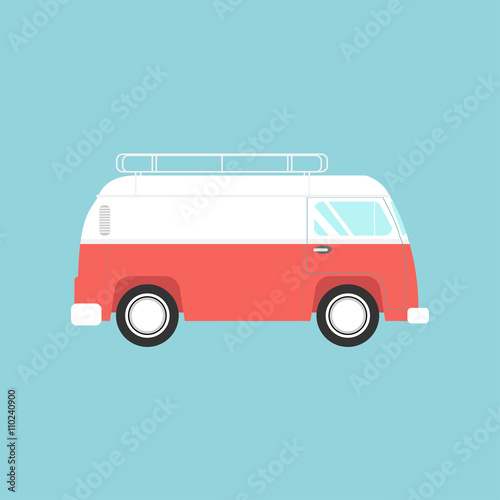 Vector illustration of a retro  van