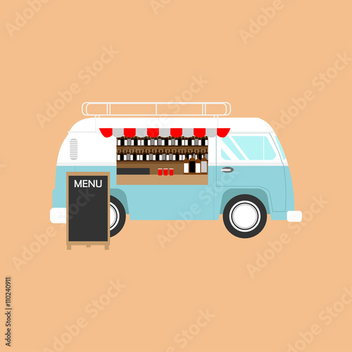 Vector illustration of a retro  van
