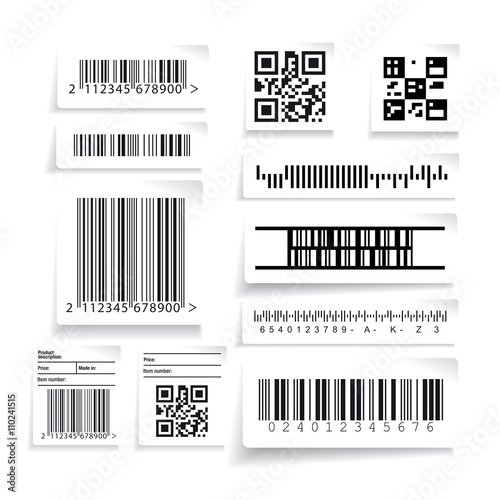 Barcode label set vector