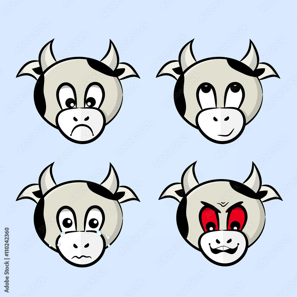 cows with different emotions cows with different emotions