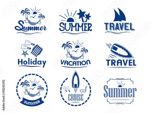 set of summer logos