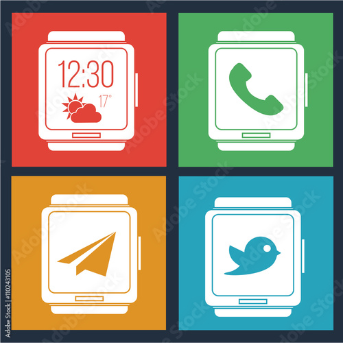 smart Watch set in colors backdrop