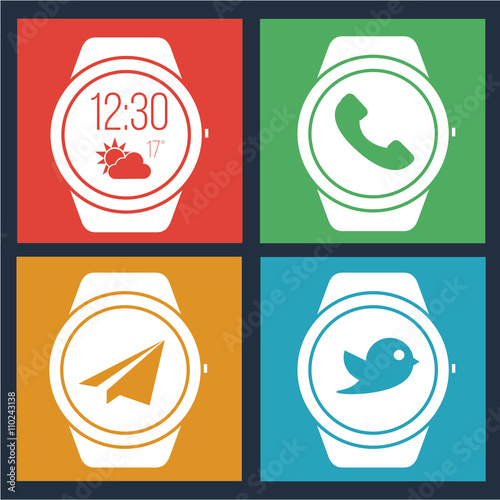 smart Watch set in colors backdrop