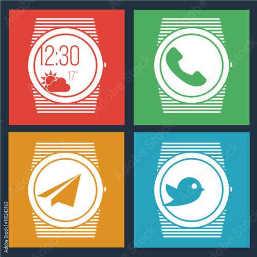 smart Watch set in colors backdrop