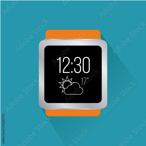 smart Watch flat in color backdrop