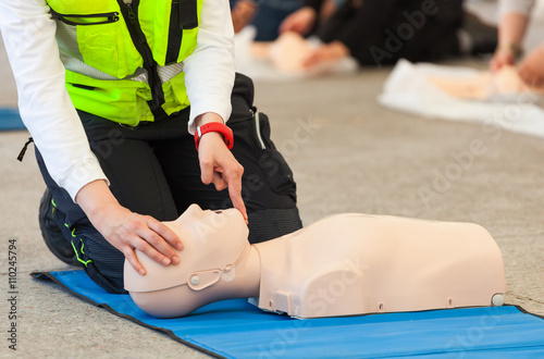 CPR training with dummy photo