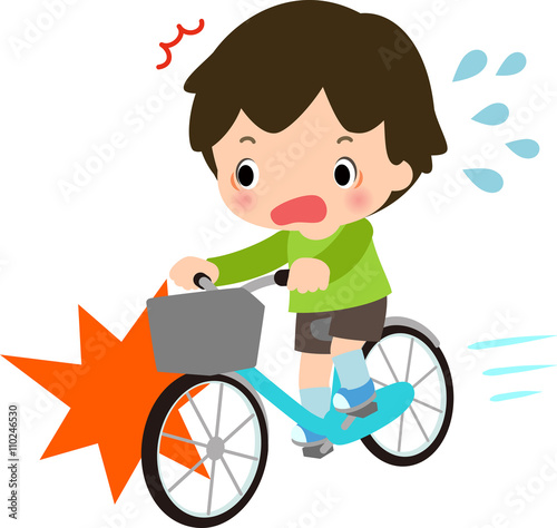 自転車で事故を起こす男の子