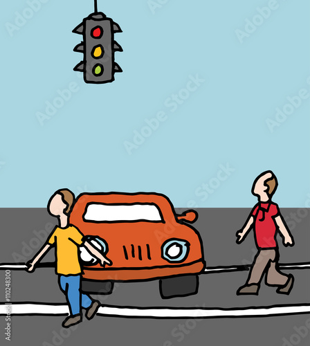 car blocking a crosswalk