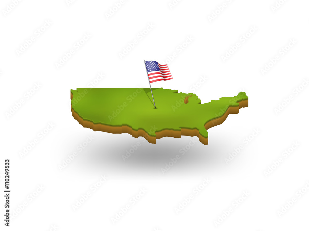 3d USA map and flag eps10 vector illustration Stock Vector | Adobe Stock