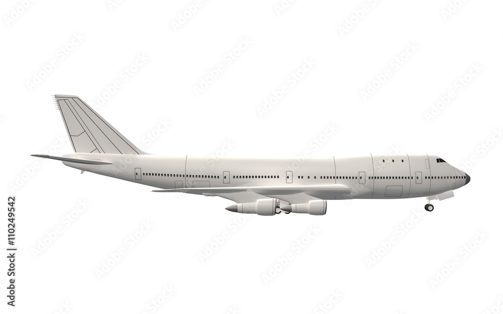  passenger airplane isolate on white ,3d