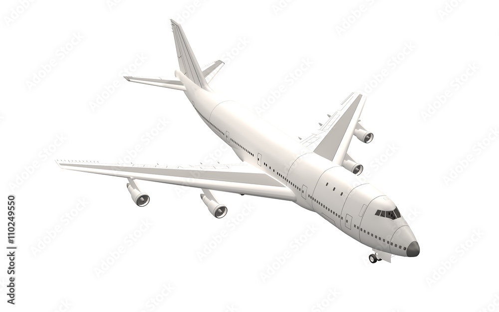  passenger airplane isolate on white ,3d