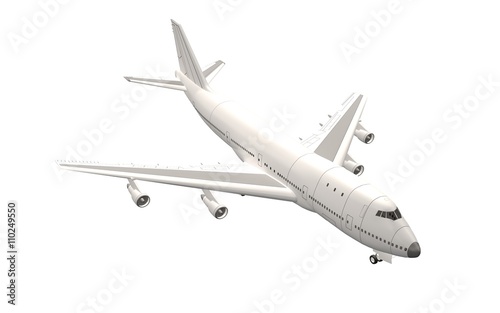  passenger airplane isolate on white ,3d