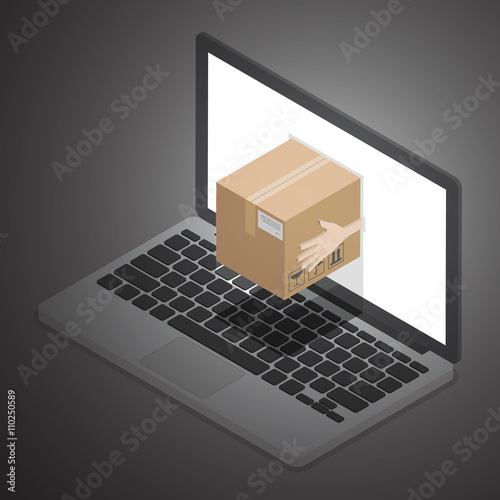 Online delivery. A concept for fast delivery service. Messenger