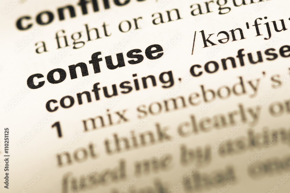 Close up of old English dictionary page with word confuse Close up of old English dictionary page with word confuse