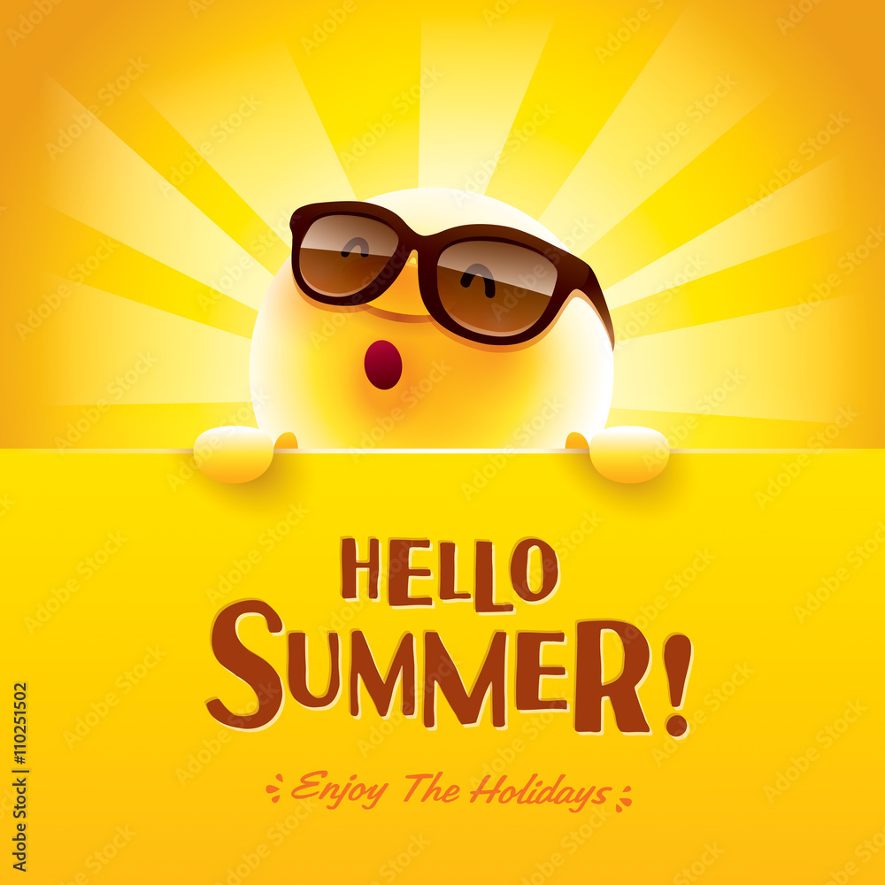 Naklejka premium Hello Summer! Enjoy the holidays.