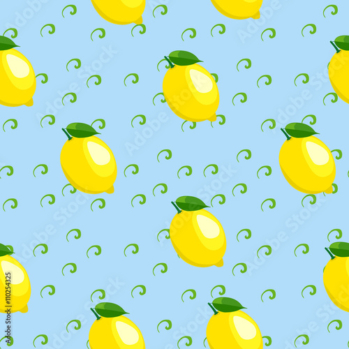Pattern with lemon and leaves.