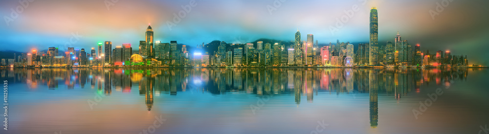 Panorama of Hong Kong and Financial district Panorama of Hong Kong and Financial district
