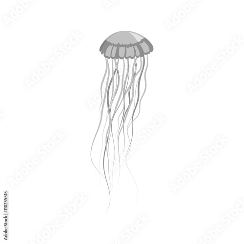Monochrome Jellyfish Floating in Space