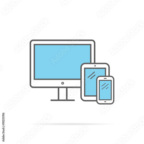 Responsive Design Icon Flat Isolated
