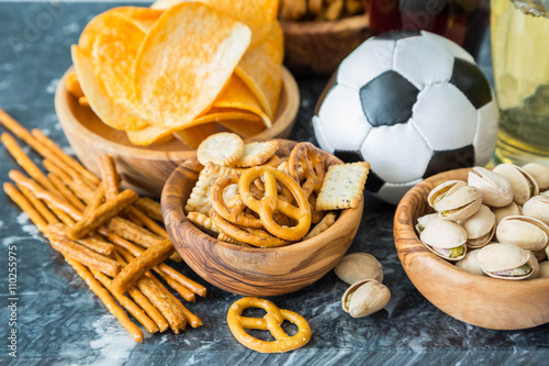 Photography Selection of party food for UEFA champions league