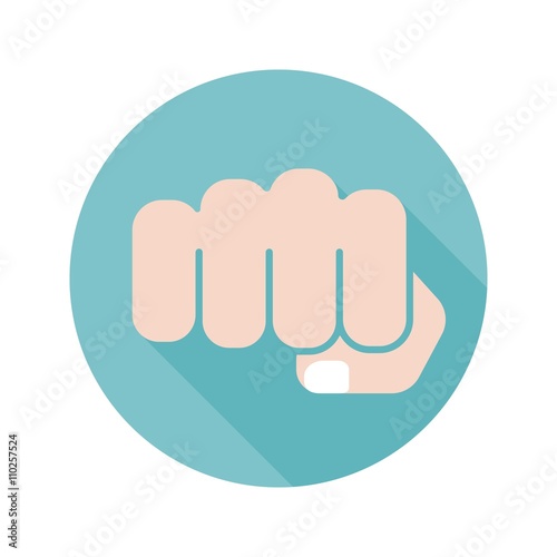 fist icon, flat design