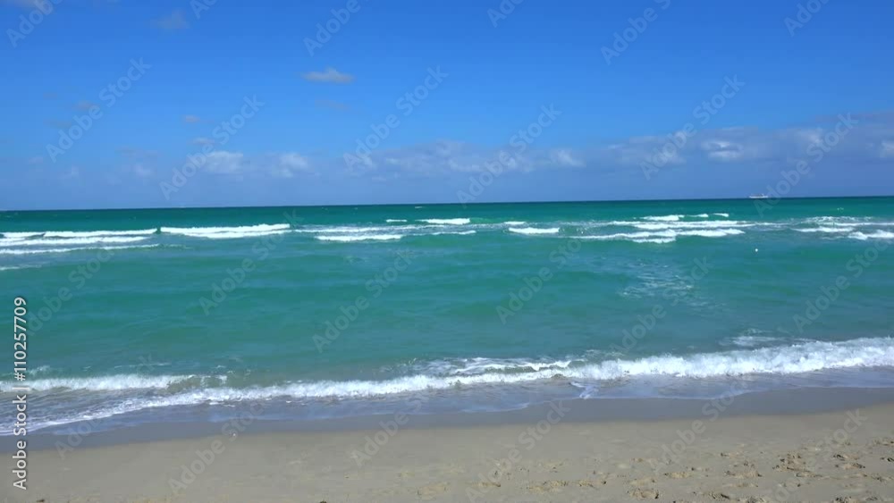View over the turquoise ocean at Miami Beach View over the turquoise ocean at Miami Beach