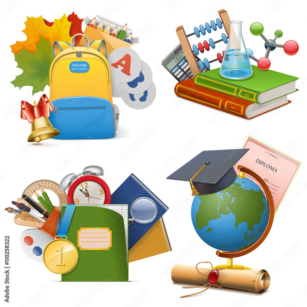 Vector School Concept Icons Vector School Concept Icons