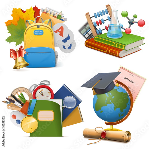 Vector School Concept Icons