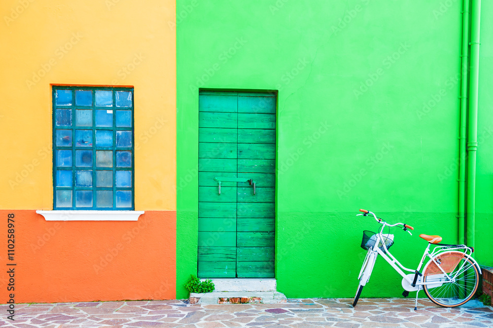 Colorful houses in Burano island near Venice, Italy