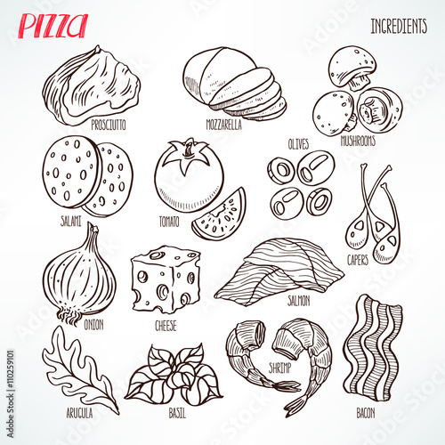 pizza sketch ingredients