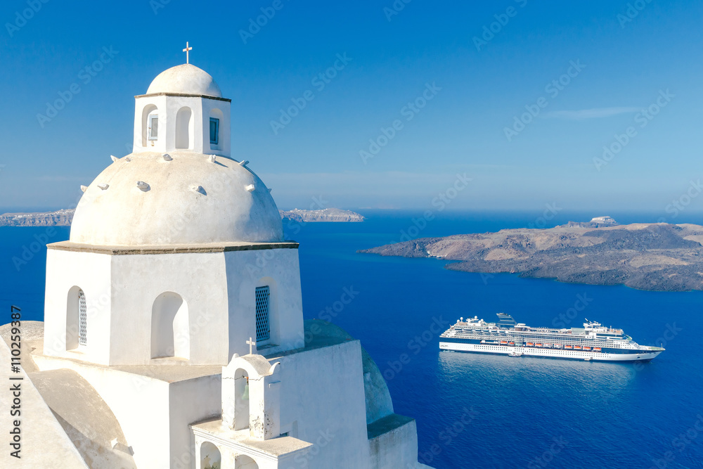 Fira. View of the old harbor.