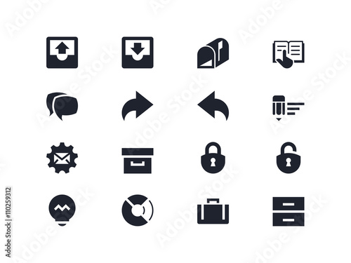 Correspondence and office icons. Lyra series