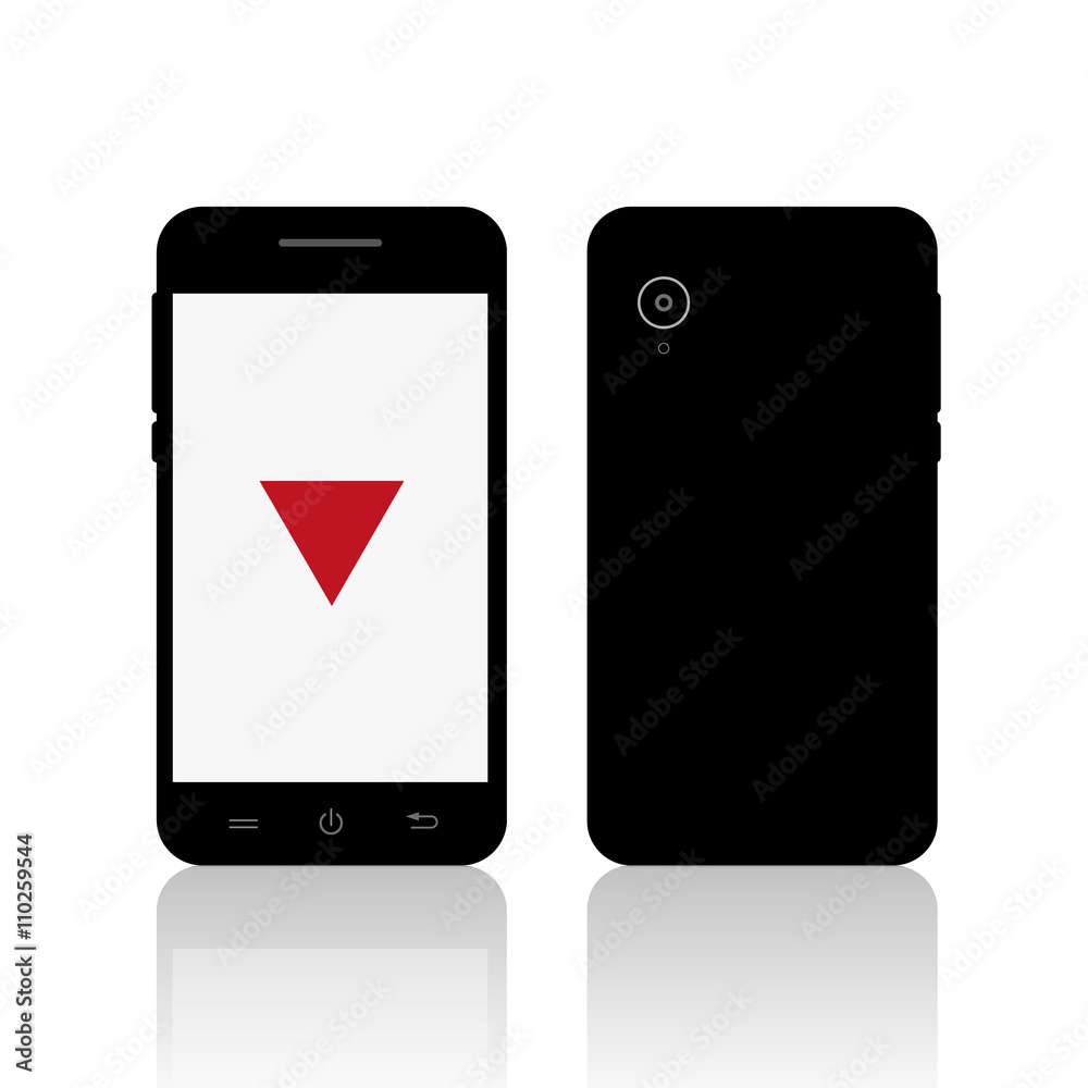 Black smartphone face and back Black smartphone face and back