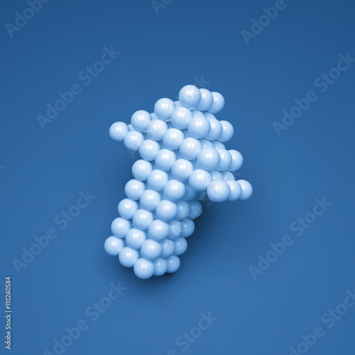 Spheres forming an arrow. Business concept illustration. Vector Template. Technology Style. 3D Spheres Composition. Vector illustration for Science, Technology, Web Design, Marketing, Presentation. 