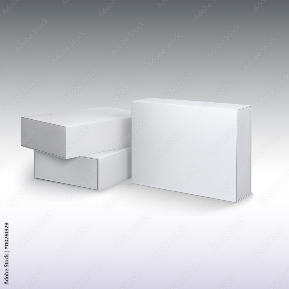 White product cardboards, package boxes mockup. White product cardboards, package boxes mockup.