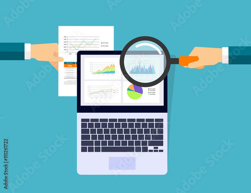  business analytic graph in tablet device  concept .hand hold paper graph.
