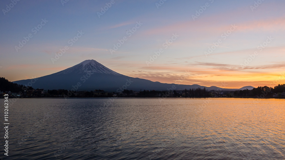 Sunset with Mt. Fuji at kawaguchiko