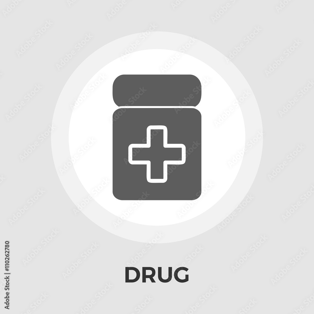 Fototapeta premium Drug vector flat icon