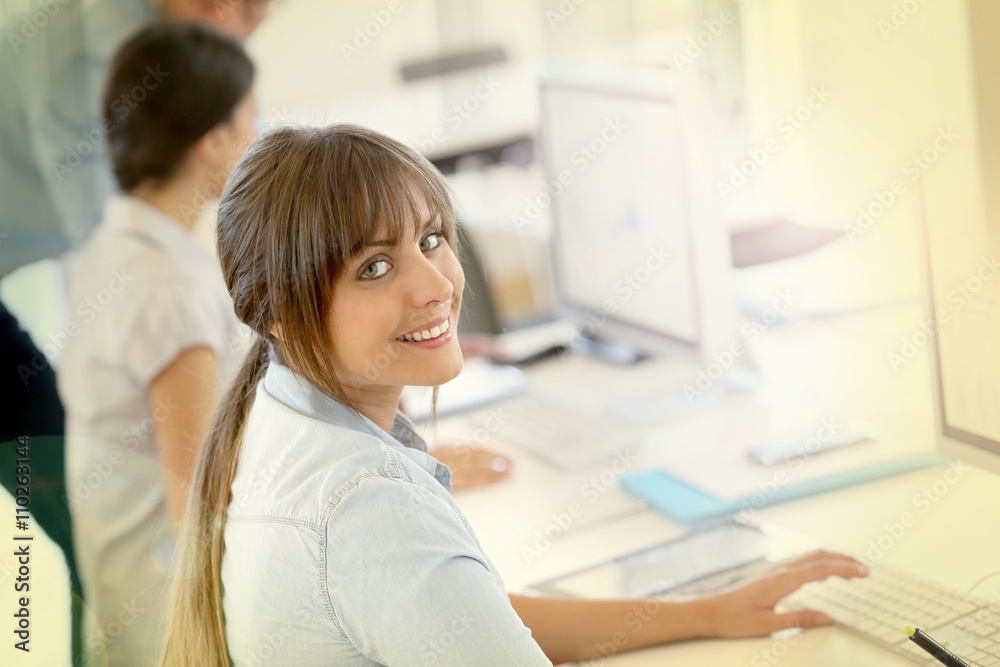 Portrait of young businesswoman working in office Portrait of young businesswoman working in office