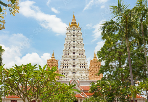 Bodhgaya temple with blue sky. photo