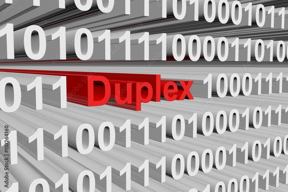 duplex in the form of binary code, 3D illustration duplex in the form of binary code, 3D illustration