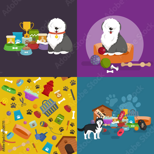 Pet shop, dog goods and supplies, store products for care
