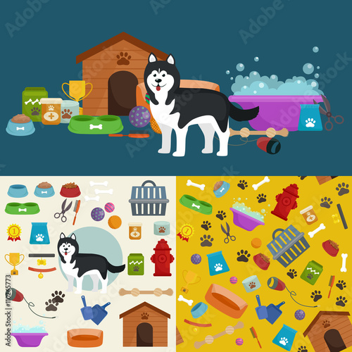 Pet shop, dog goods and supplies, store products for care