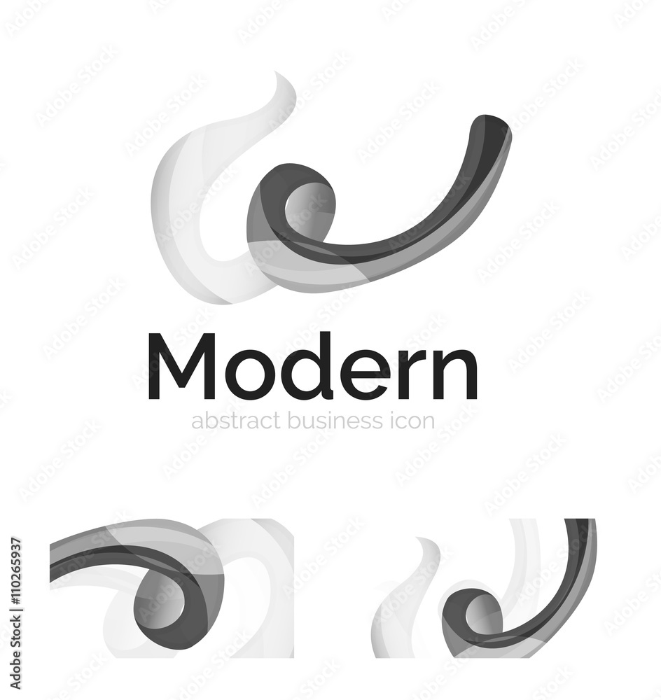Vector abstract ribbon logo with business card identity design Vector abstract ribbon logo with business card identity design