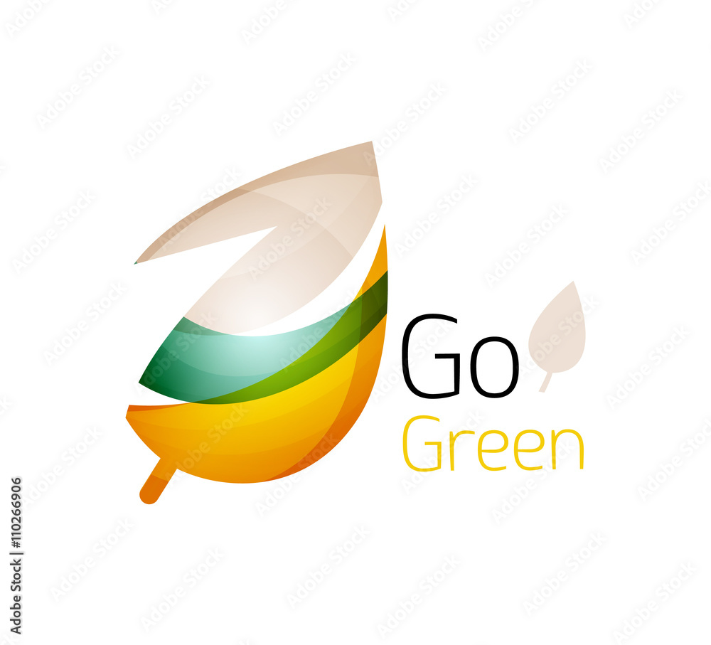 Minimalistic modern abstract leaf design, nature logo Minimalistic modern abstract leaf design, nature logo