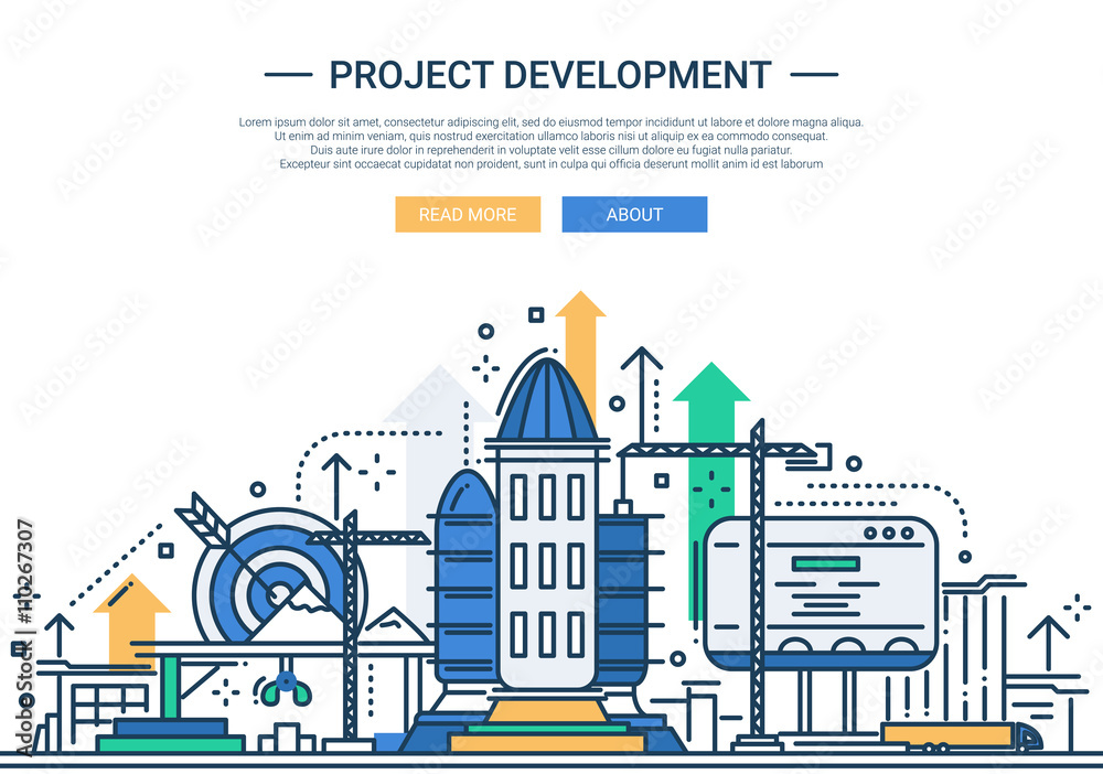 Project Development - line design website banner