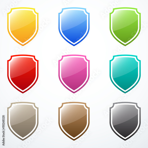 Set of shield icons