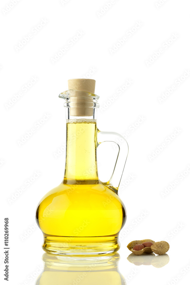 Peanut Oil / High resolution image of peanut oil on white background 