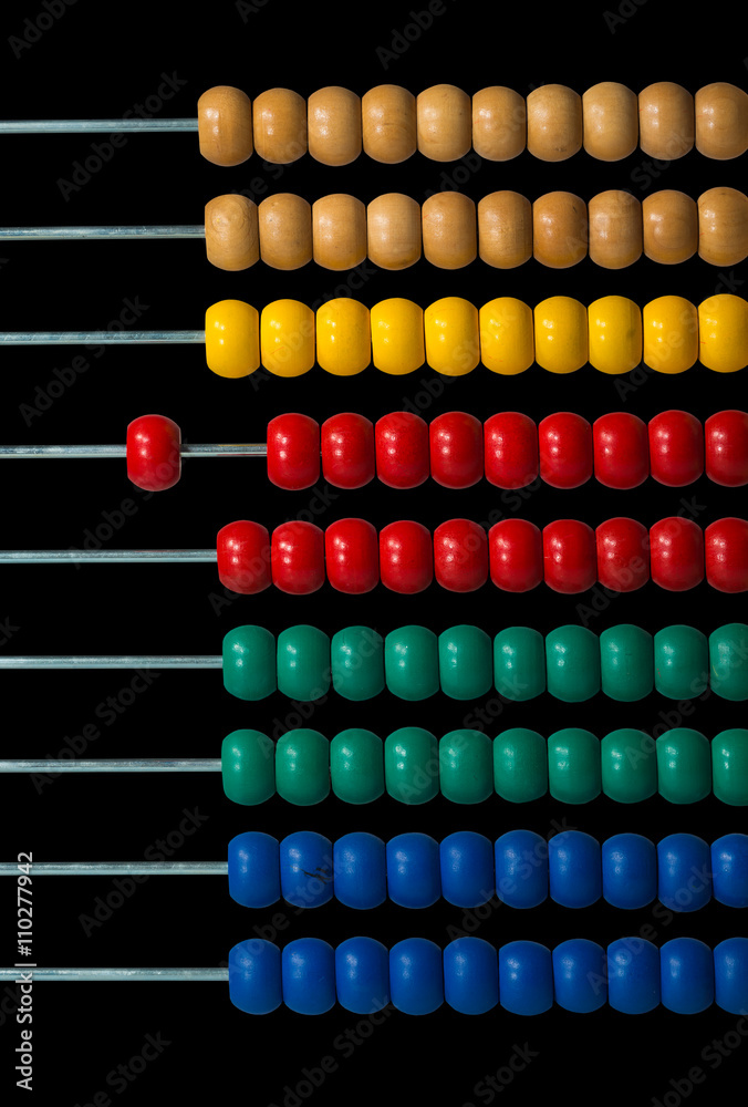 Colorful Wooden Abacus Isolated on Black Colorful Wooden Abacus Isolated on Black