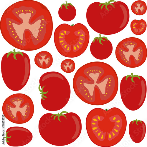 tomatoes on white background